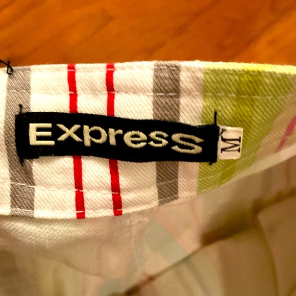NWOT Express Color strip shorts with front tie and 2 side pockets - Picture 3 of 6